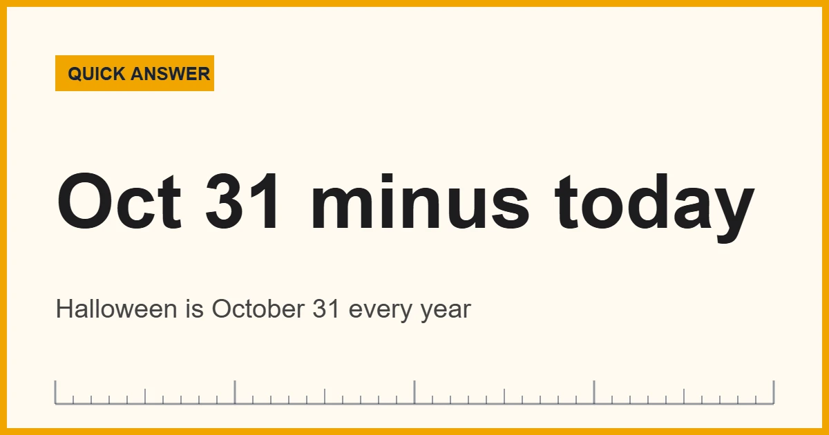 Quick answer: how to count the days until Halloween on October 31