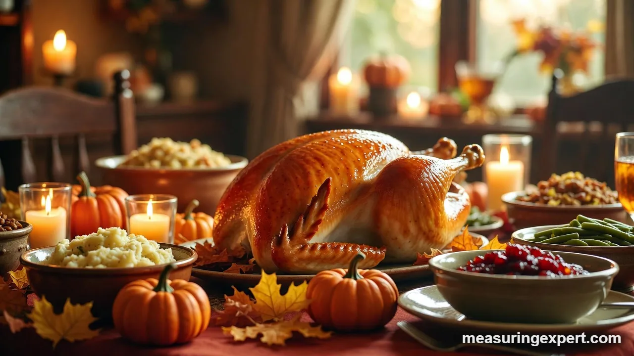 Thanksgiving dinner table, counting the days until Thanksgiving