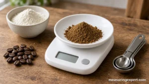 Best digital measuring spoons weighing spice on a kitchen counter