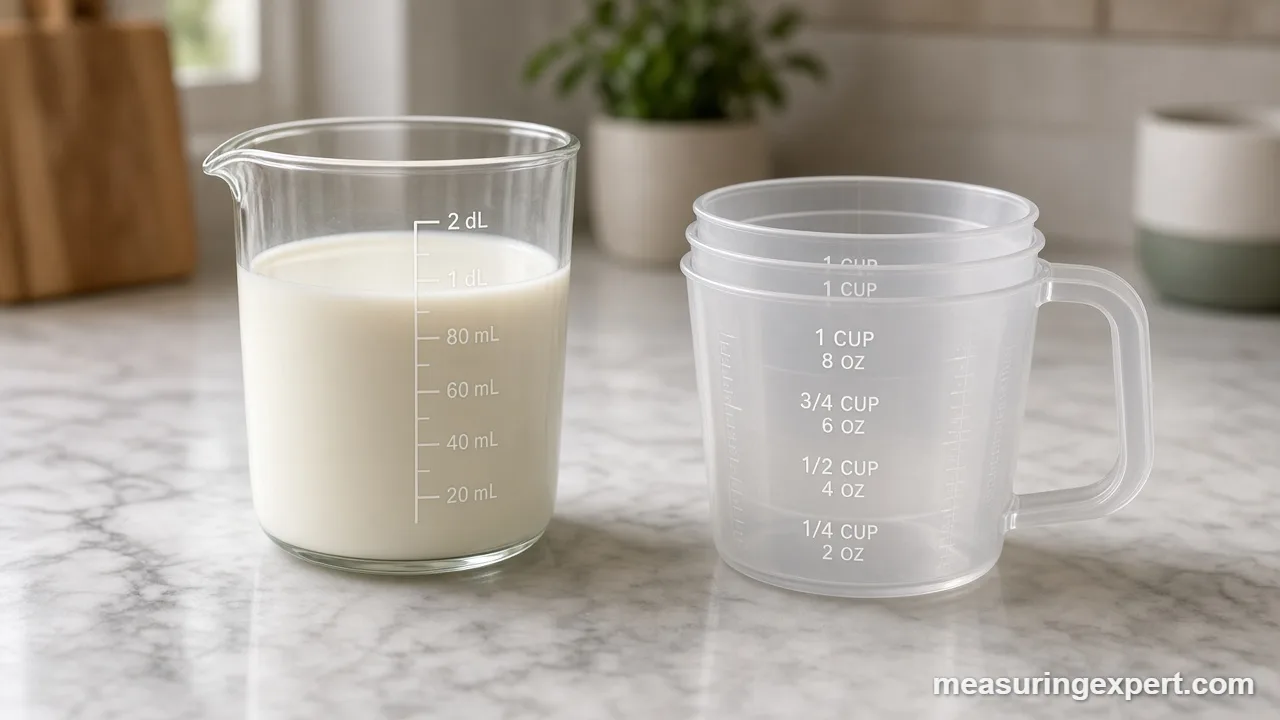 DL measurement: 1 deciliter in a measuring jug
