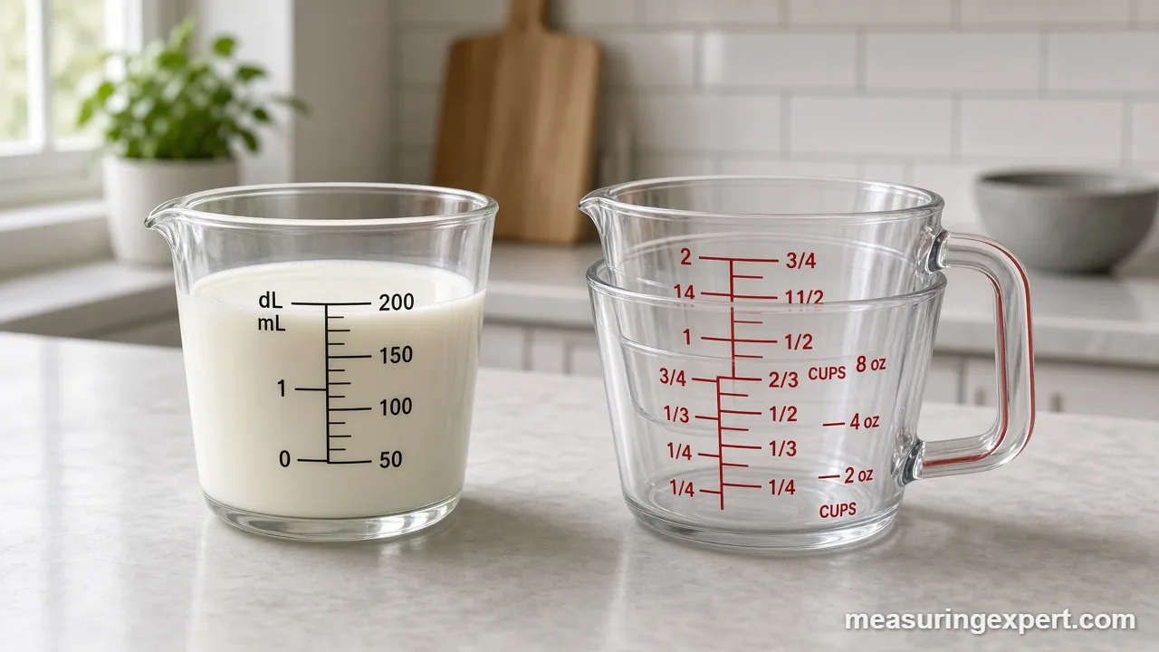 DL measurement compared with mL and cups