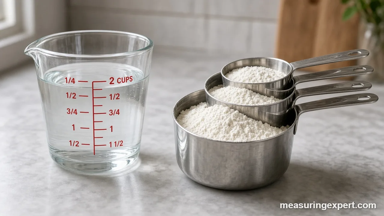 Dry measuring cup vs liquid measuring cup