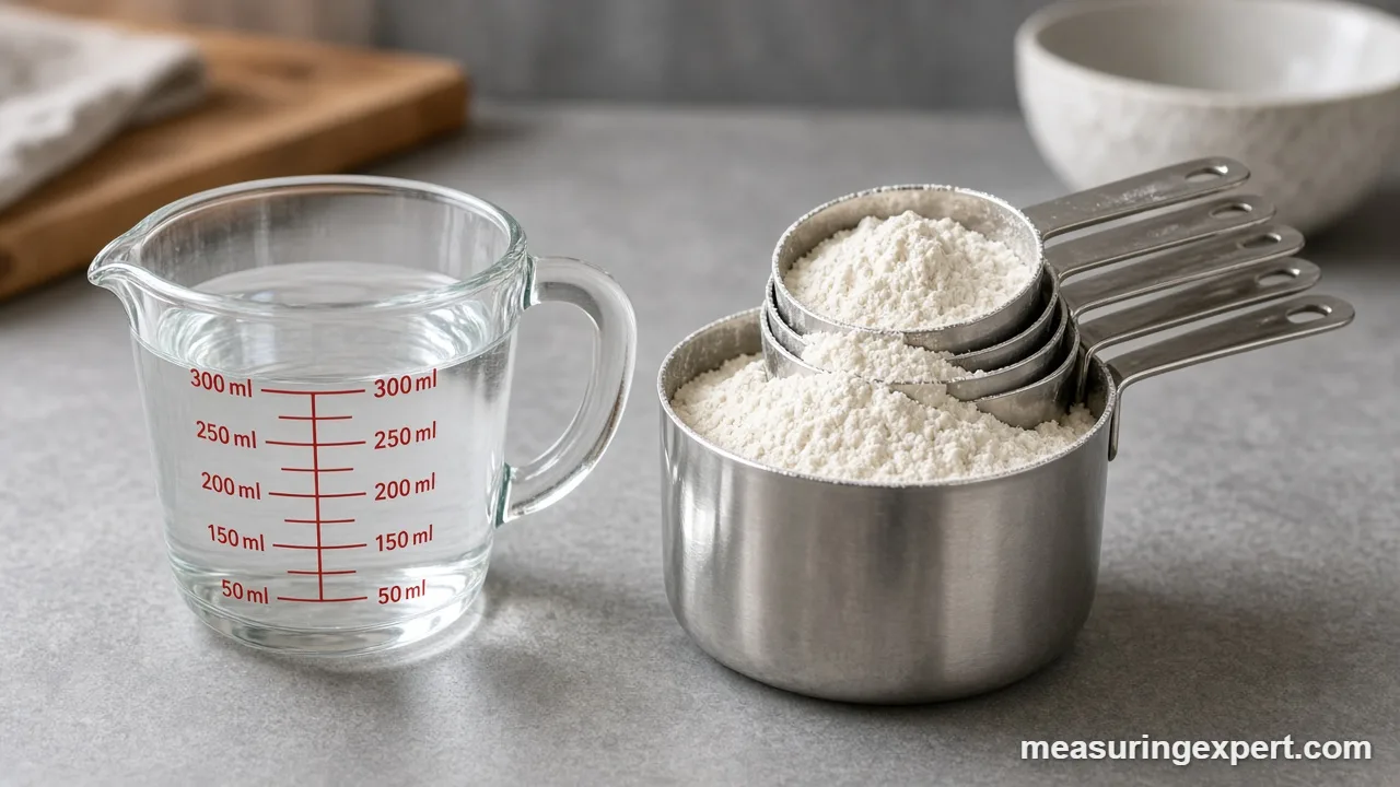 How a dry measuring cup is leveled