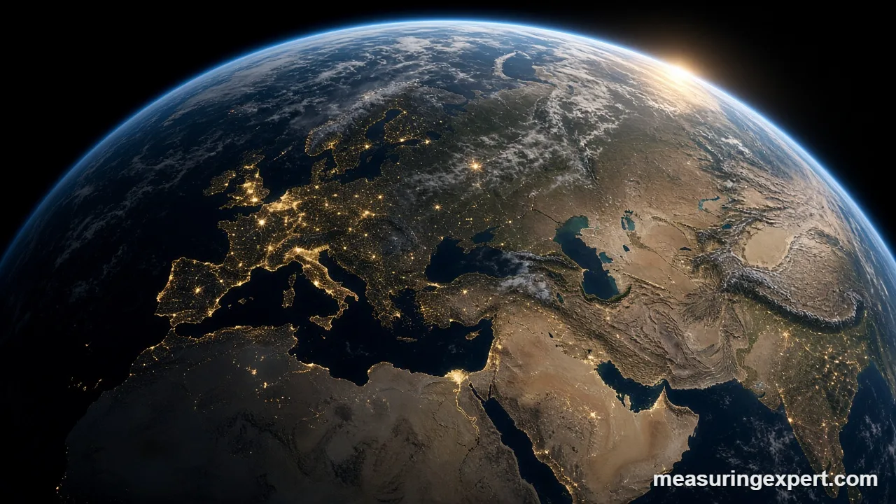 Earth spin speed seen from space