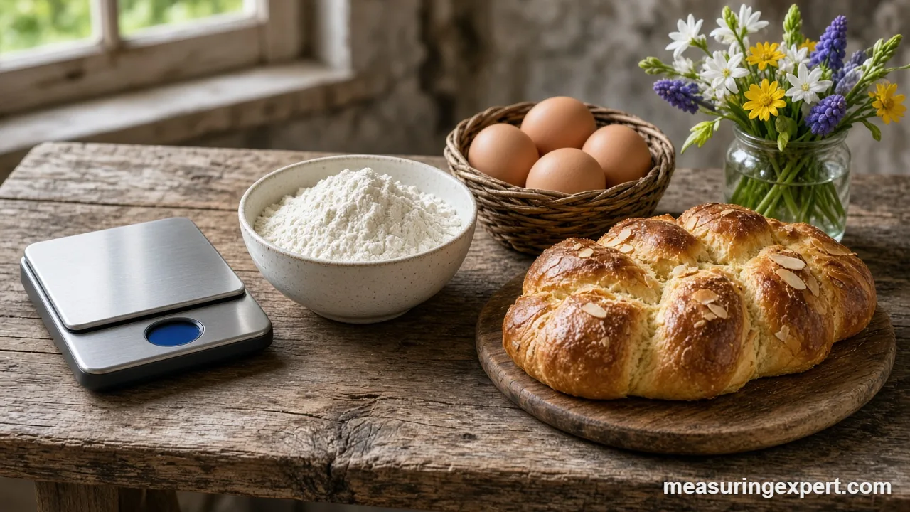 Yeast bread dough for Easter baking rising in a bowl