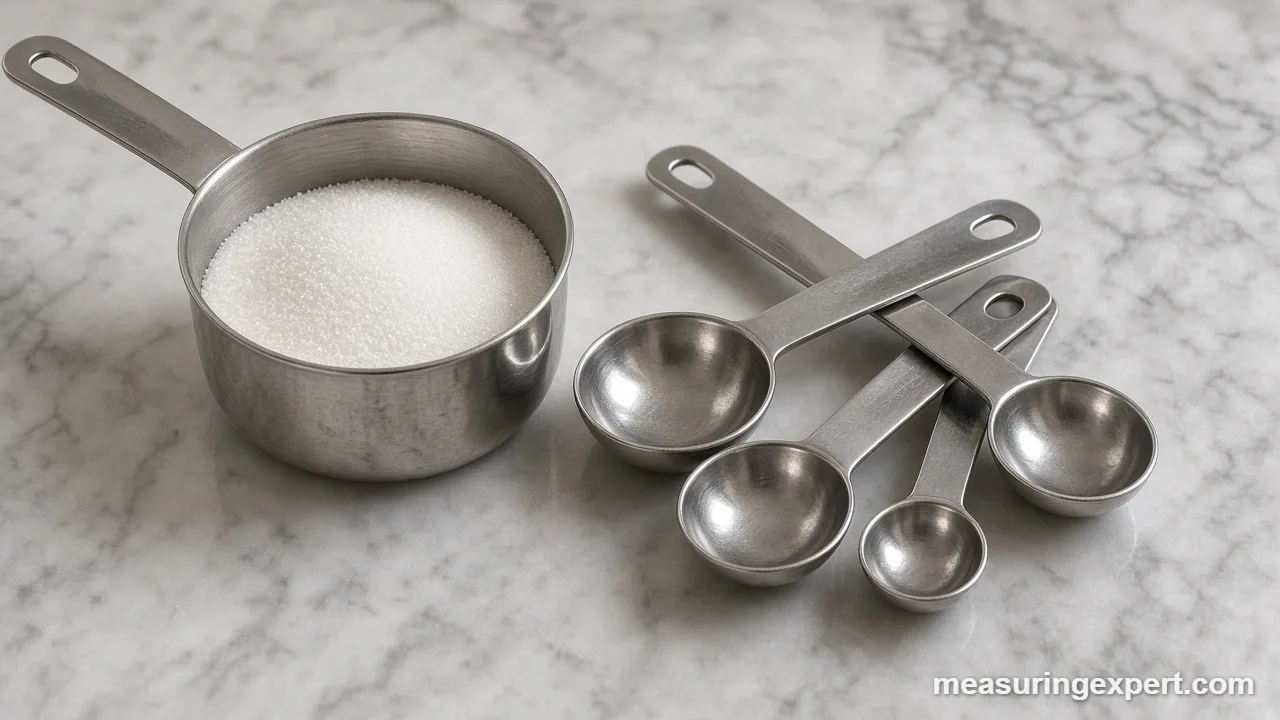 1/8 cup measure filled with sugar