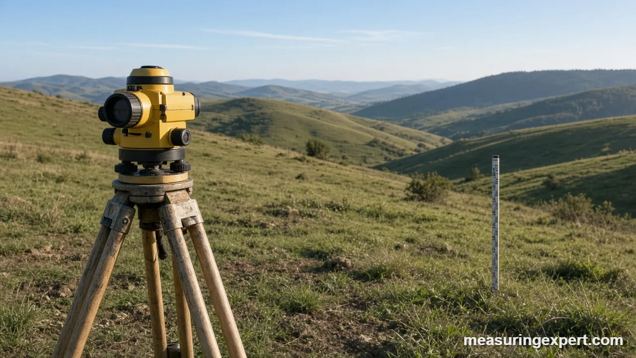 Elevation change measured on a hillside