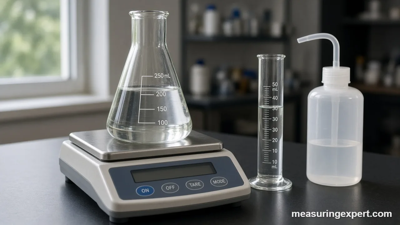 Erlenmeyer flask volume measured by weighing water