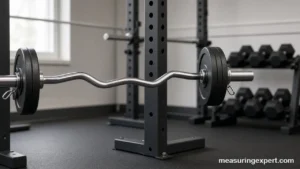 EZ bar weight: curl bar on a rack