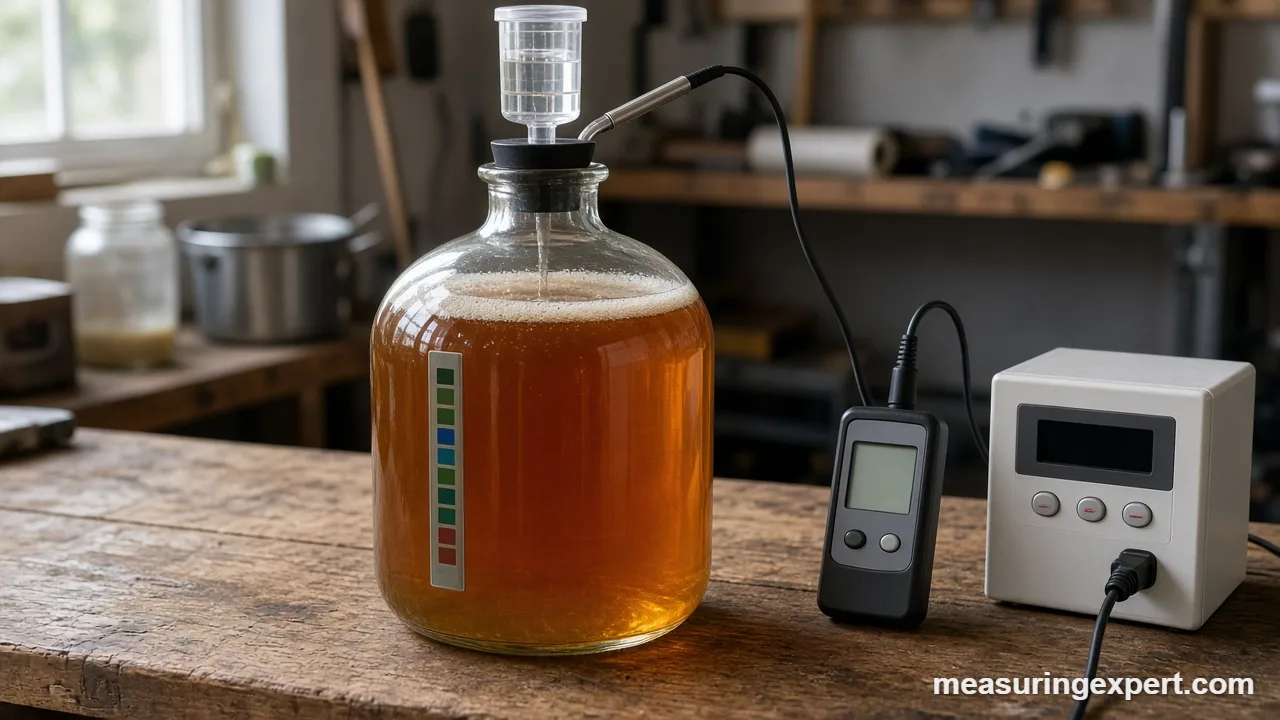 Best fermentation thermometer probe in a thermowell on a carboy