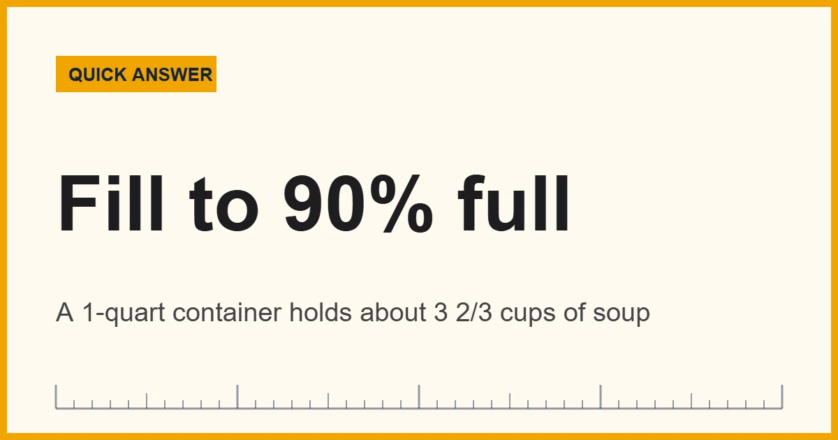 Freezing meal portions: soup packed in containers filled to about 90 percent
