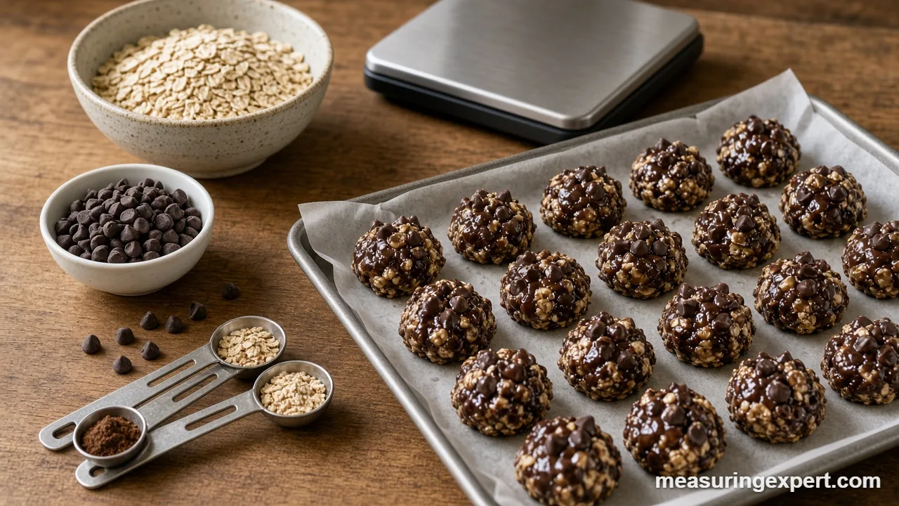 Weighing oats and chocolate chips for fun desserts