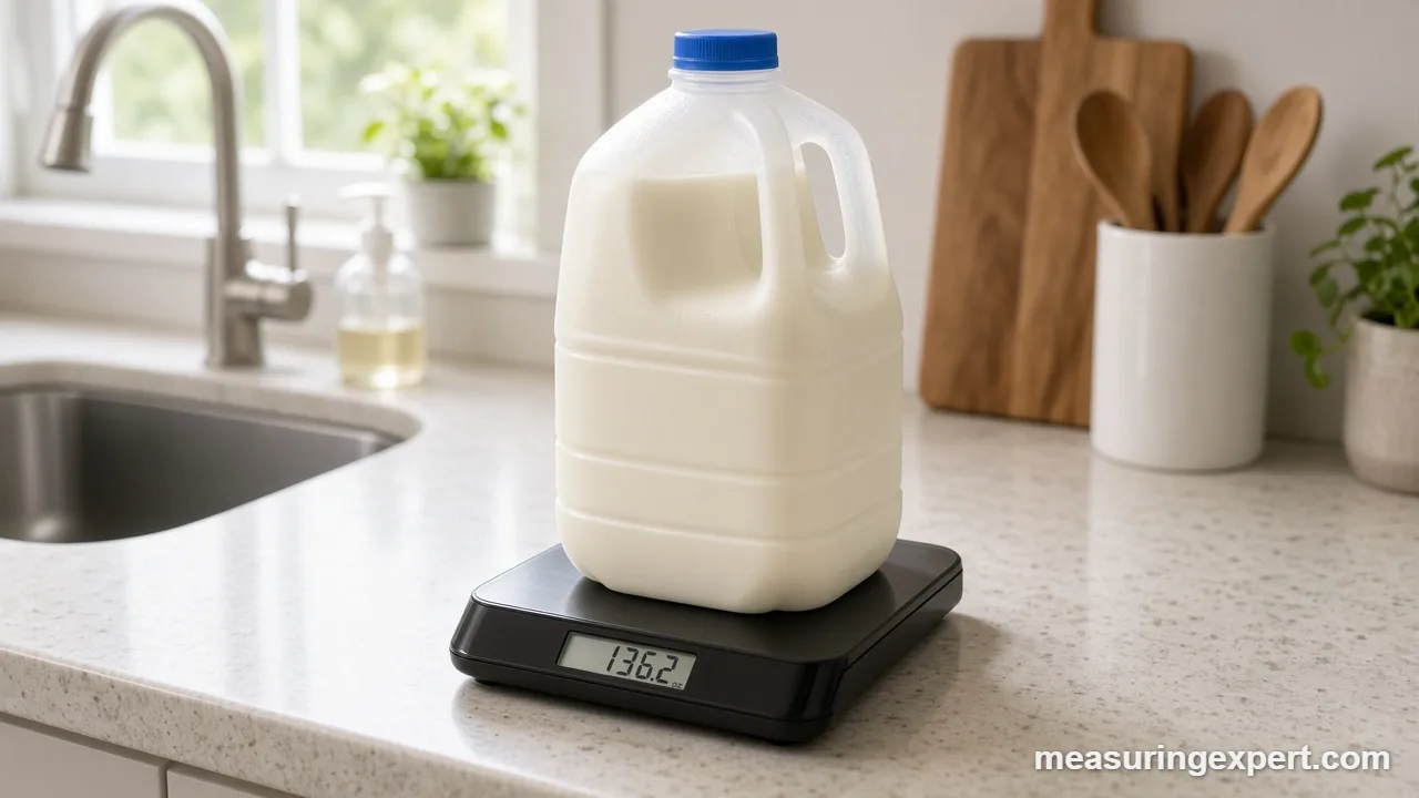 How much a gallon of milk weighs by type