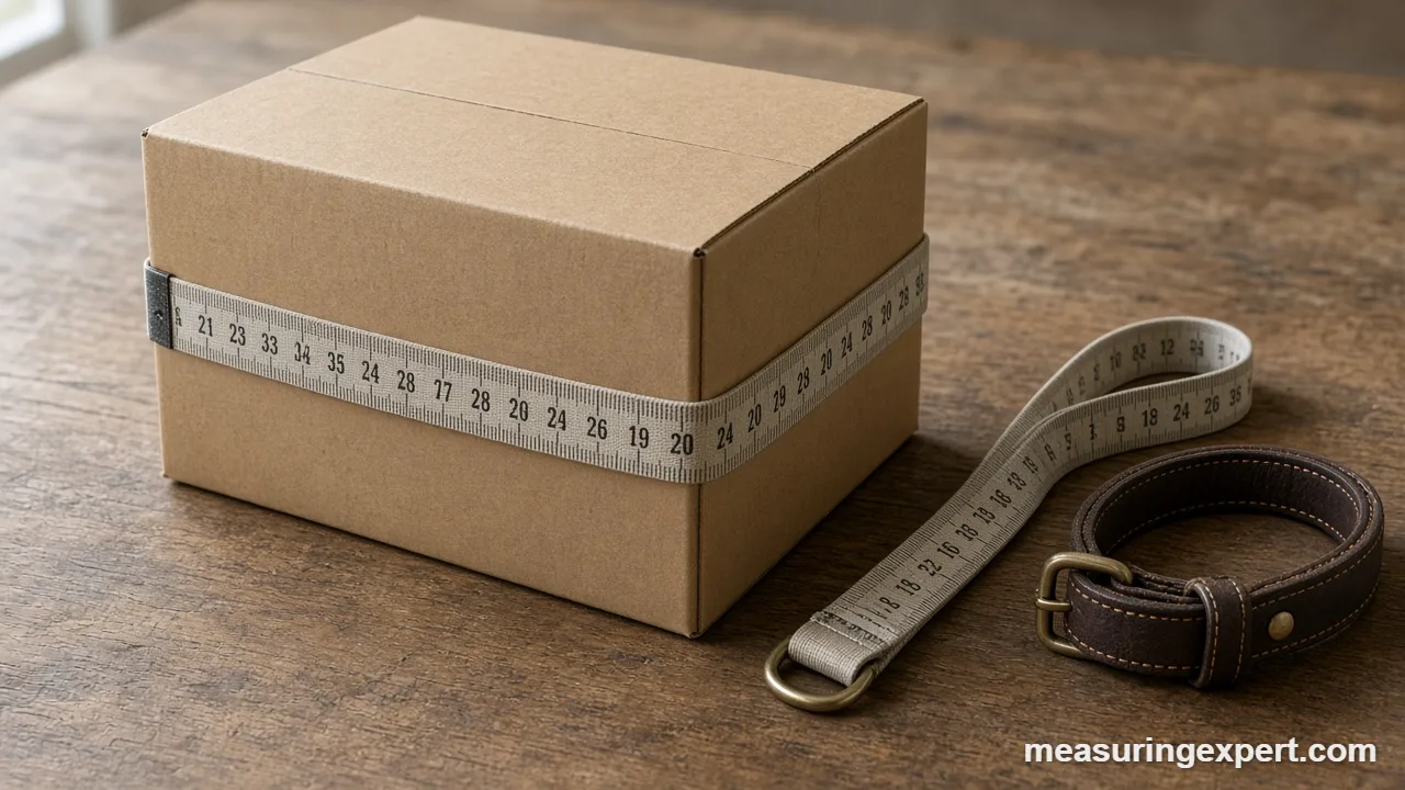 Package girth measurements with a tape
