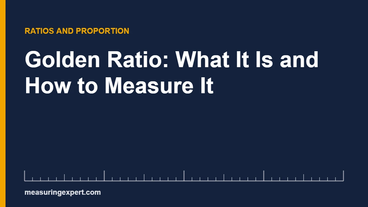 Golden ratio of about 1.618 shown as a line split into longer and shorter parts