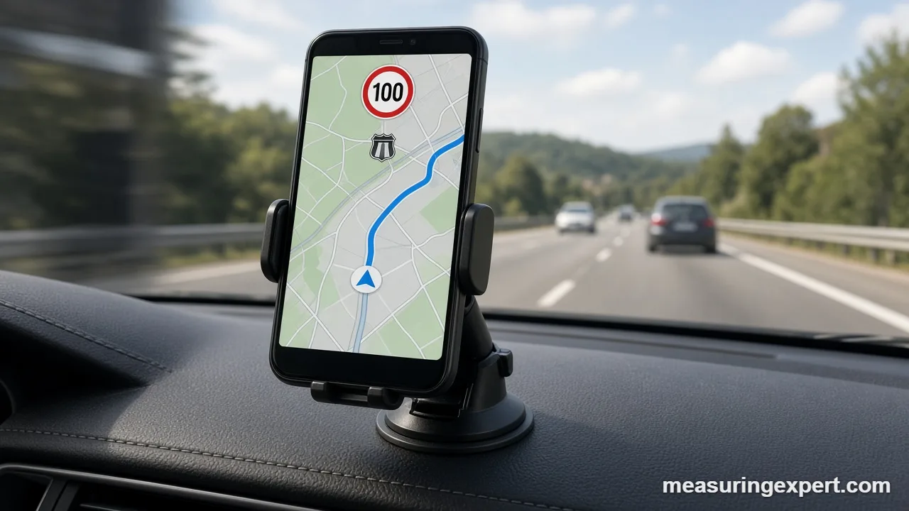 Google Maps speed limit shown while driving