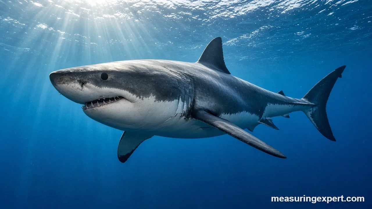 Great white shark speed in open water