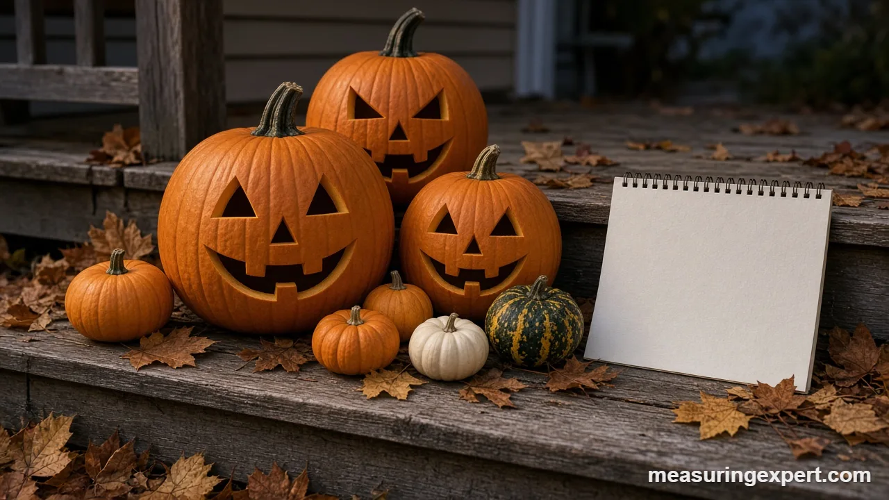 Pumpkins and a calendar for the days until Halloween