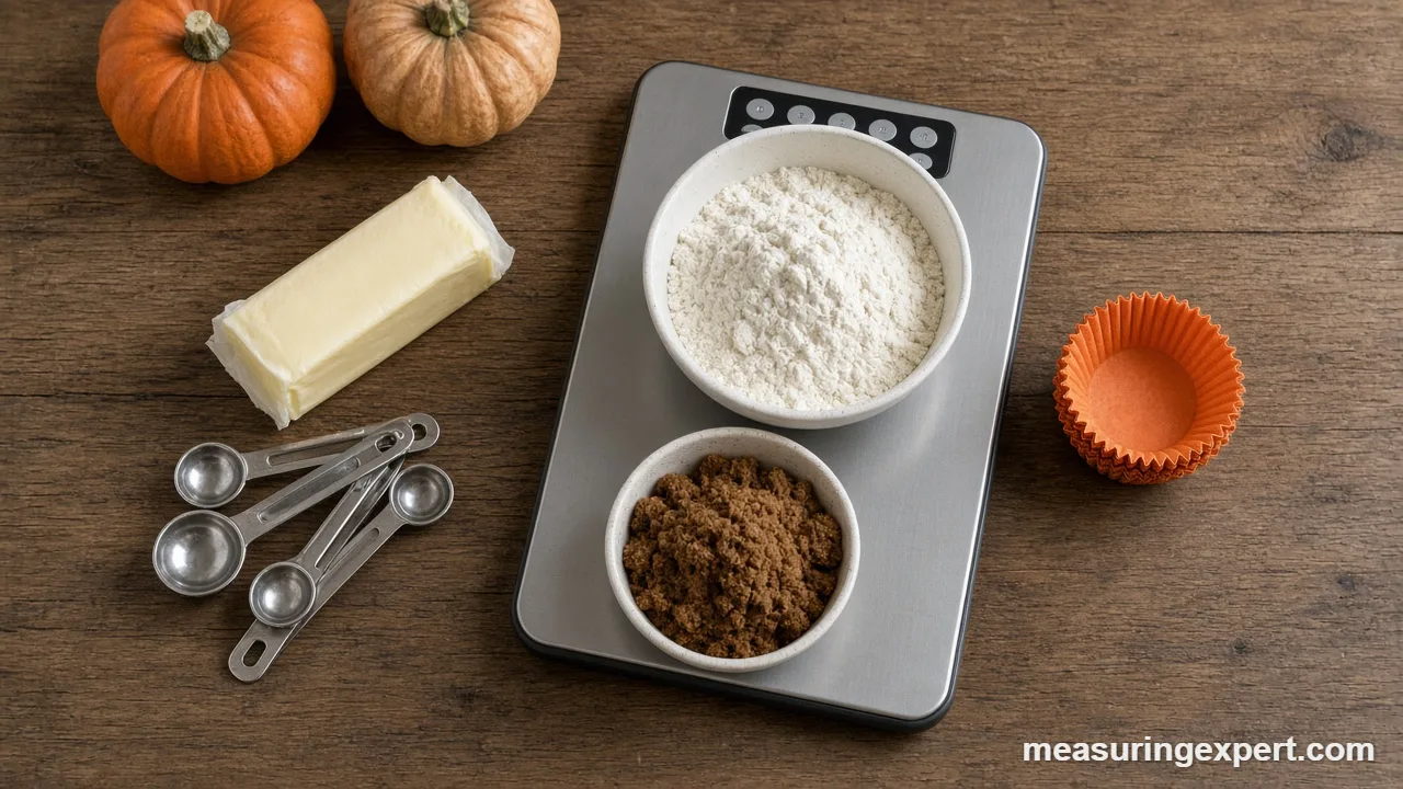 Digital scale and ingredients for measuring Halloween treats