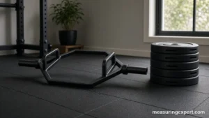 Hex bar weight: trap bar on a gym floor