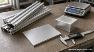 How dense is aluminum: aluminum stock on a bench