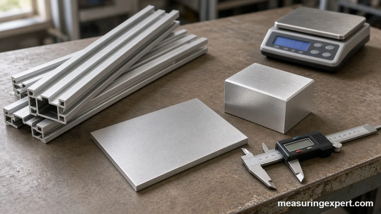How dense is aluminum: aluminum stock on a bench