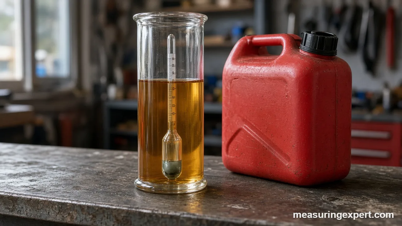 How dense is gasoline measured with a hydrometer