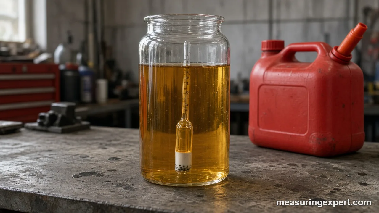 How dense is gasoline next to water and diesel