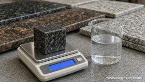 How dense is granite: a sample on a scale