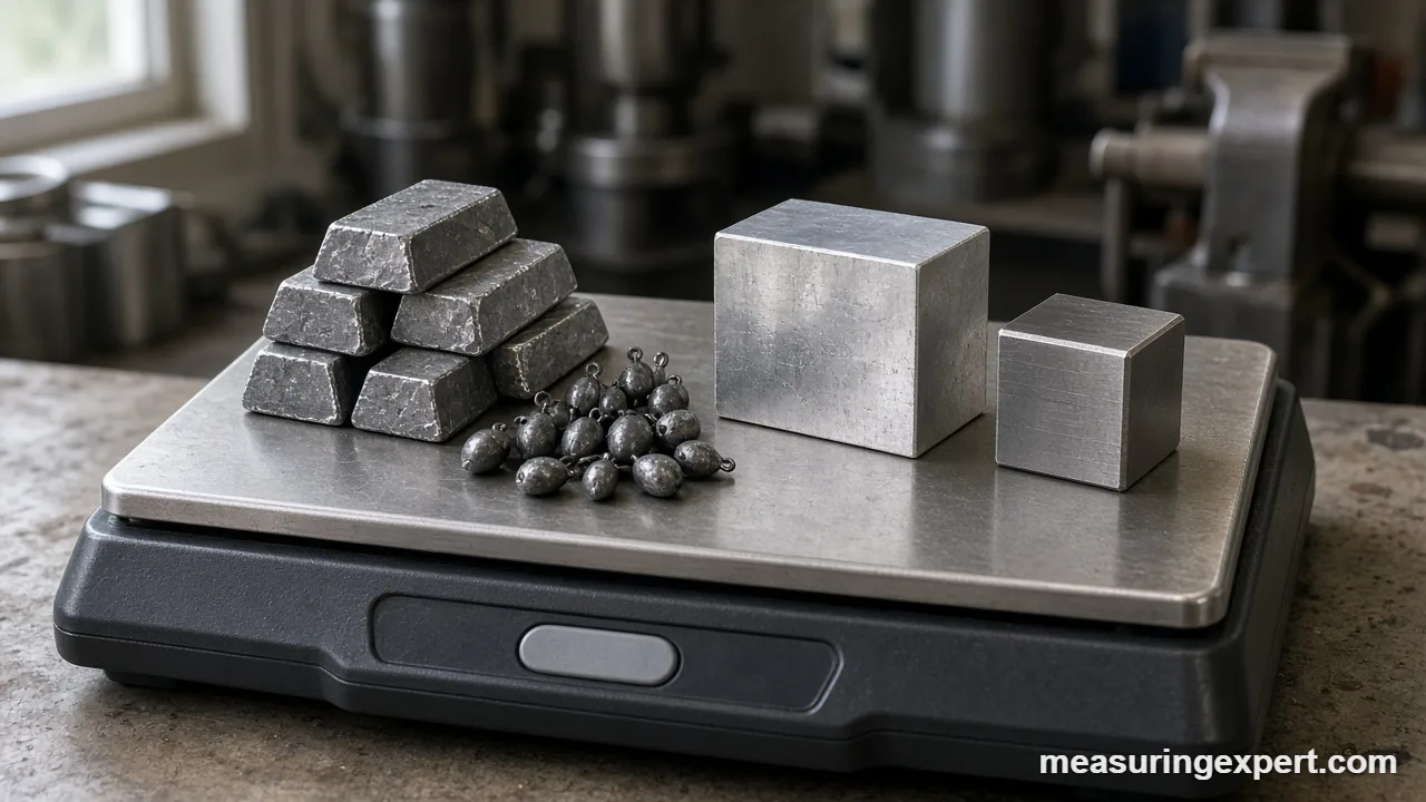 How dense is lead: lead ingots on a scale