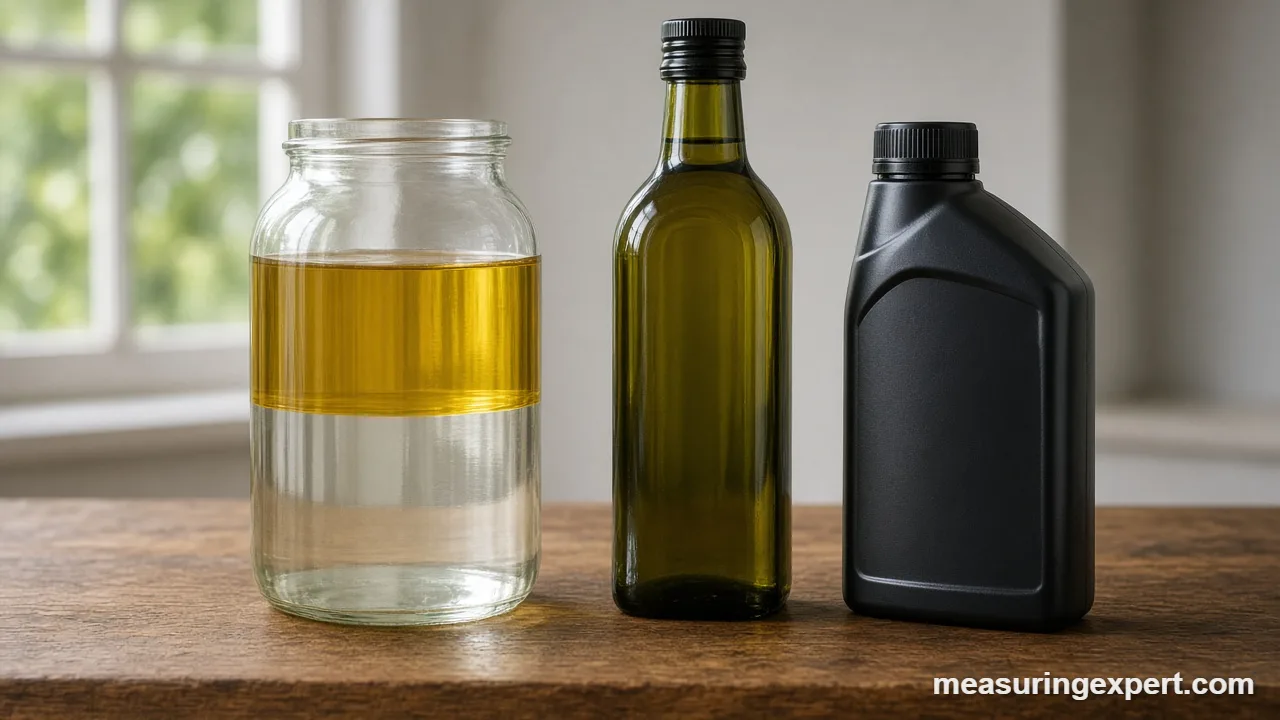How dense is oil: oil floating on water