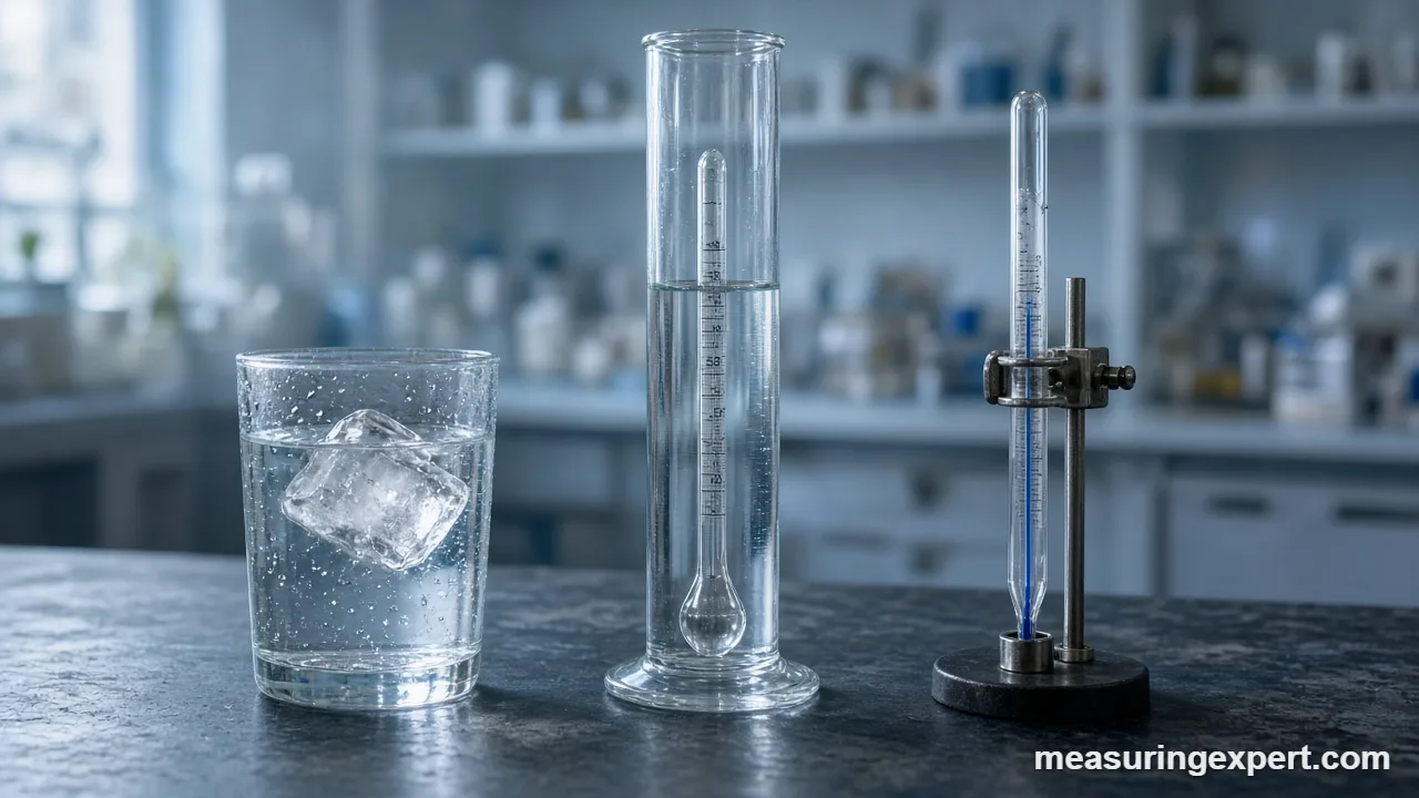 How dense is water: ice floating in water