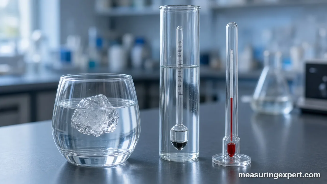 Measuring water density with a hydrometer