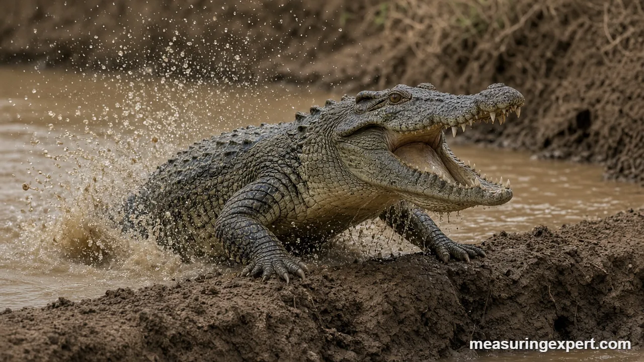 Crocodile swimming speed in a river