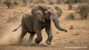 How fast are elephants moving across the savanna