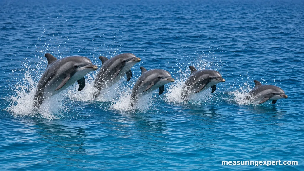 How fast dolphins swim while leaping
