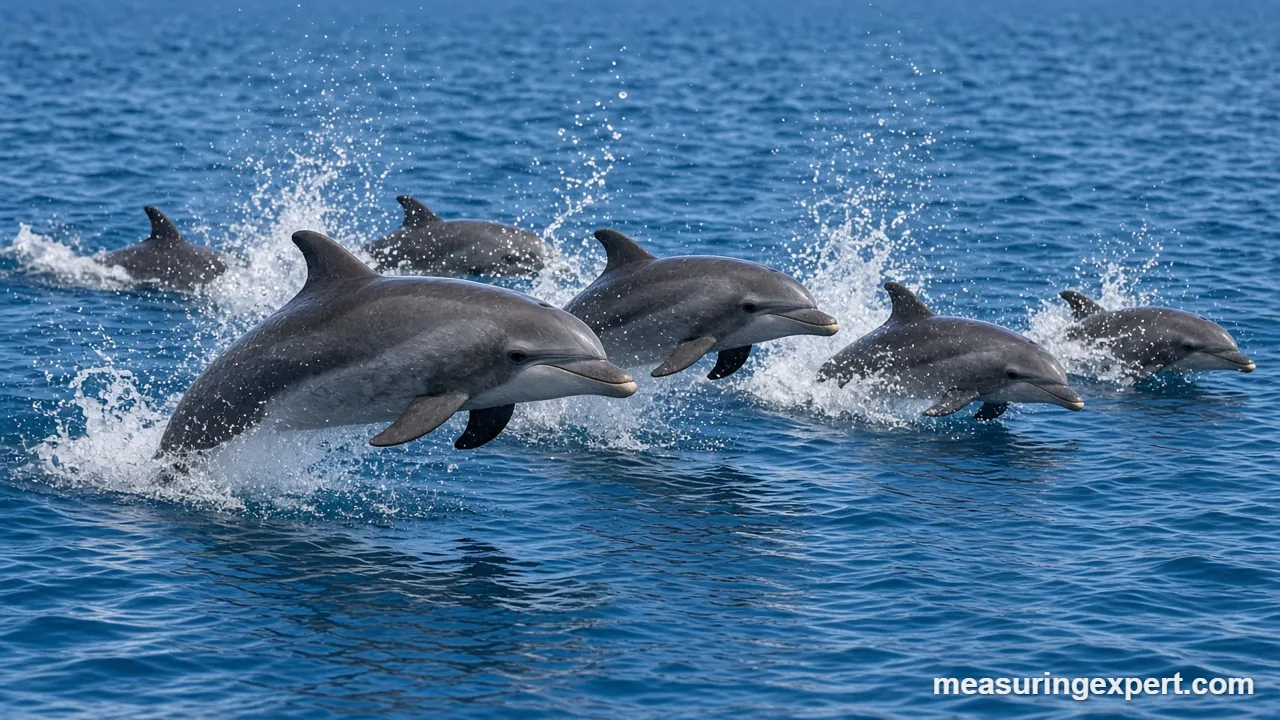 How fast dolphins swim compared with boats