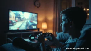 Gamer on a couch tracking how long to beat a video game