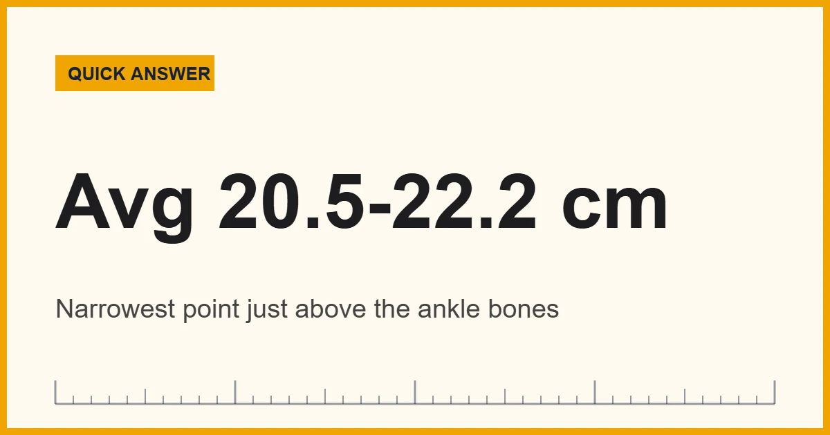 Ankle girth is measured with a soft tape at the narrowest point just above the ankle bones