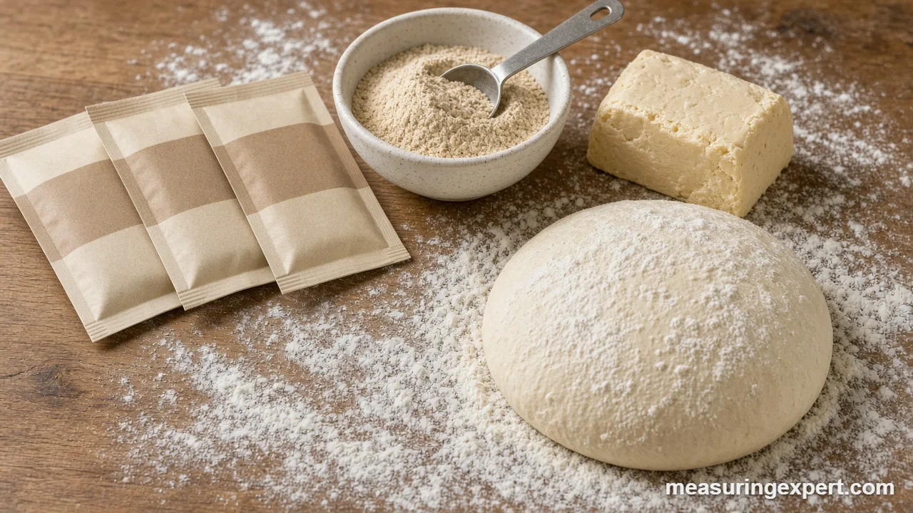 How to measure yeast by packet and teaspoon