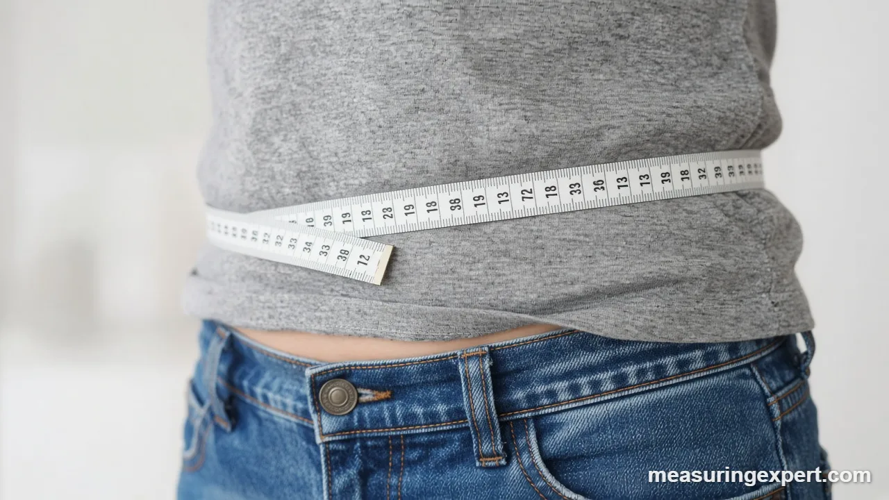 Ideal girth measurements with a tape at the waist