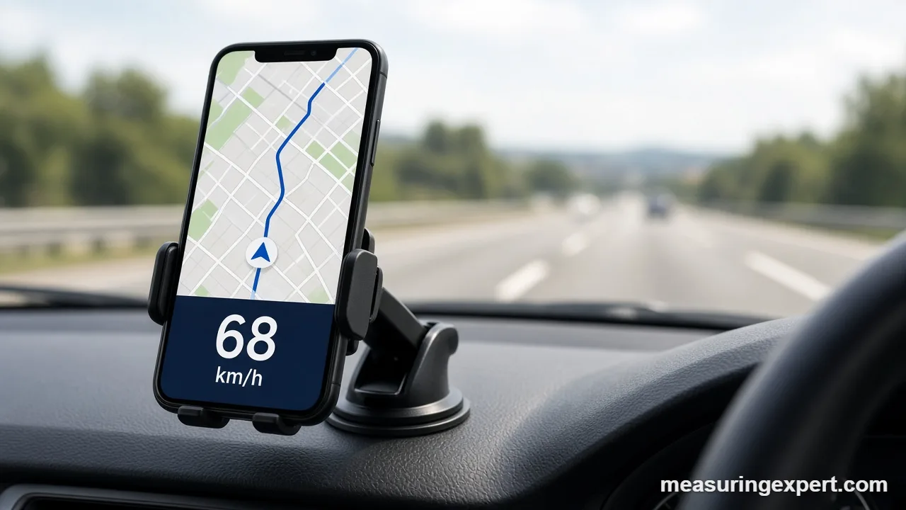 iPhone speed display in a maps app