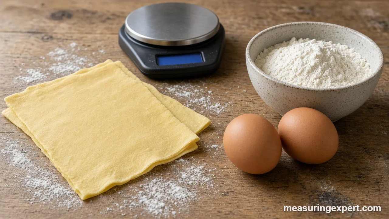 Flour and semolina for Italian pasta ingredients in bowls