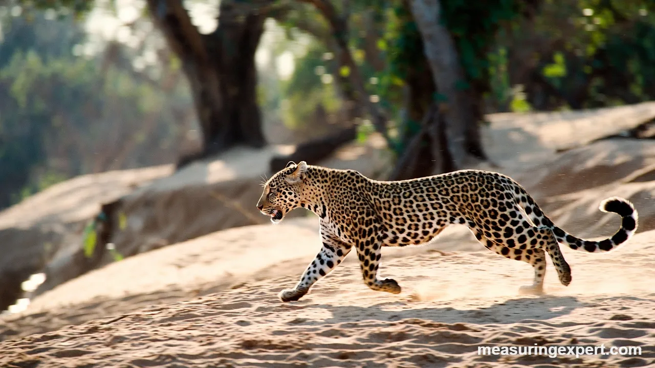 Jaguar moving low along the sand, jaguar speed when hunting from ambush