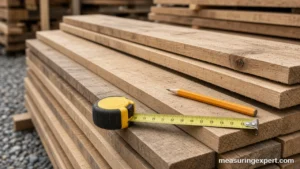 Linear measurement of lumber with a tape