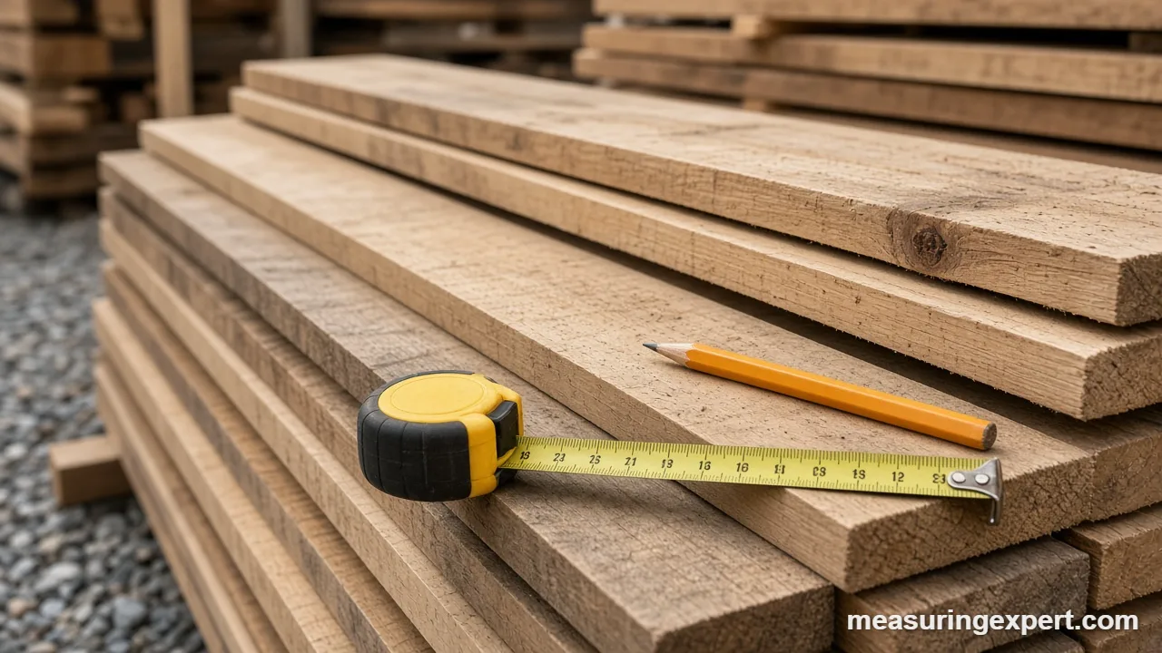 Linear measurement of lumber with a tape
