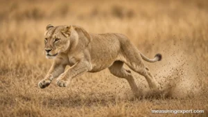 How fast a lion can run on the savanna