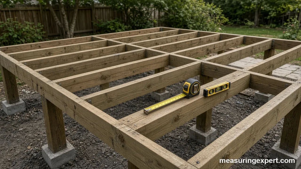 Load bearing capacity of floor joists measured with a tape measure