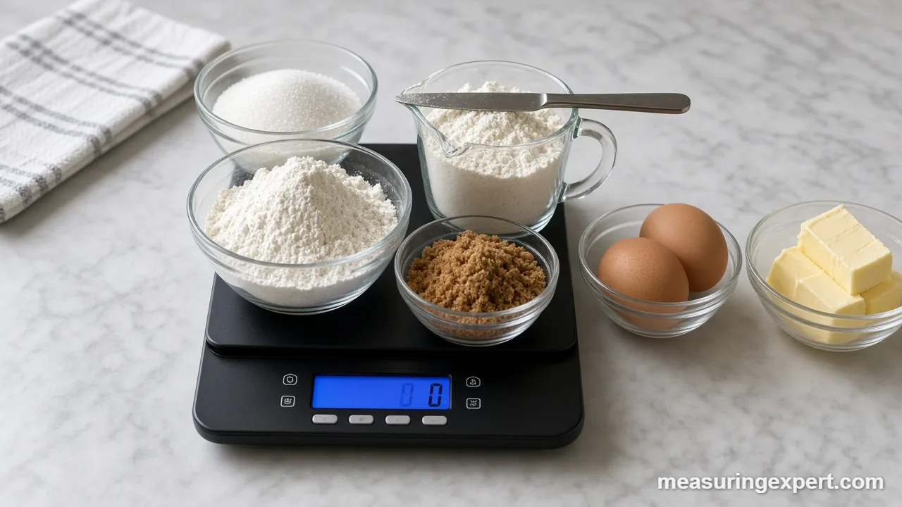 Spoon and level to measure baking ingredients like flour
