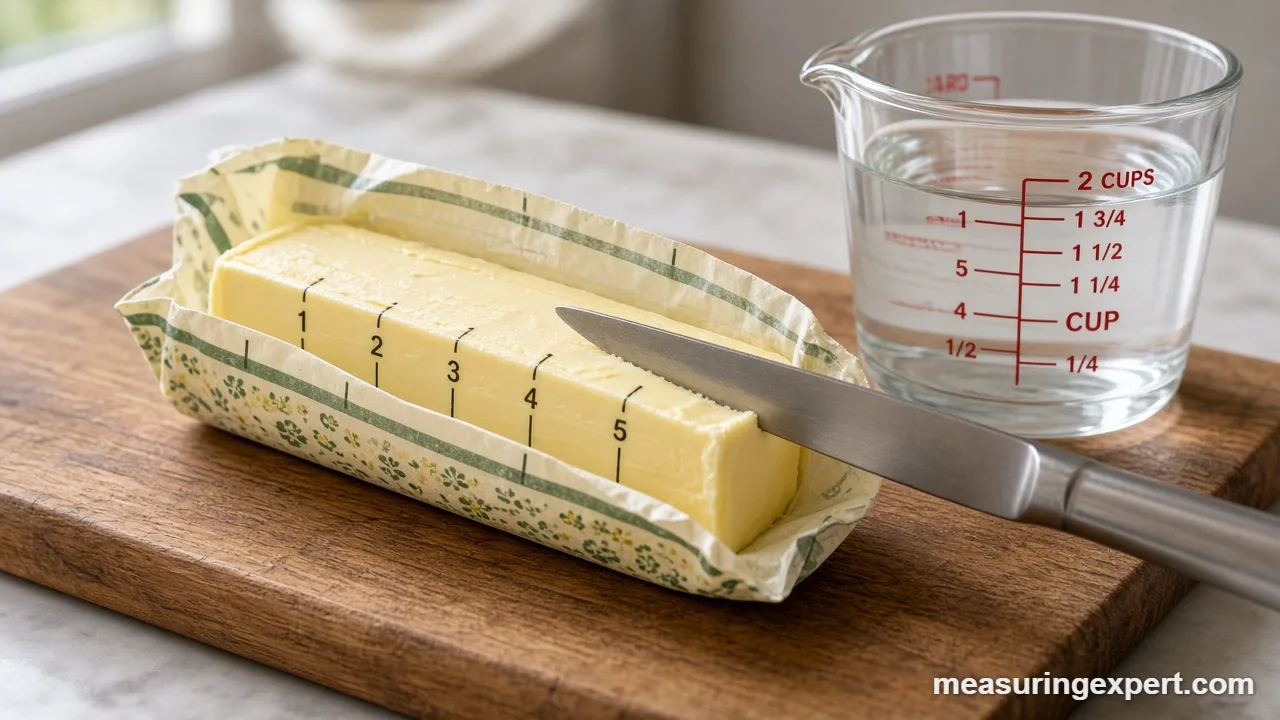 Measure butter by water displacement